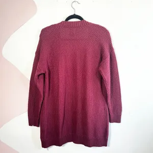 GAP Women's Long Sleeve‎ Cardigan Sz Small Soft Cozy Relaxed Fit Textured Red thumbnail 2