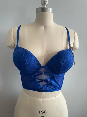 Victorias Secret Very Sexy Bombshell Strappy Fishnet Lace Push-Up Corset Top 34B thumbnail 2