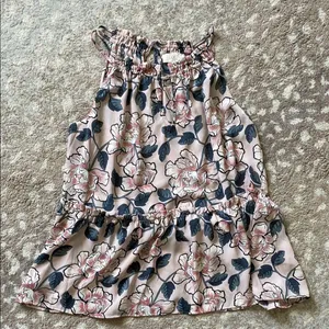 LOFT Outlet sleeveless floral top ruffle neckline. Size Medium. NWT thumbnail 2