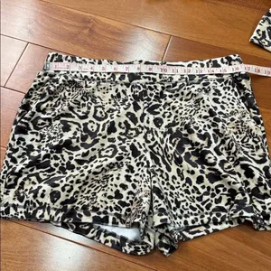 NWT Juicy Couture Ocelot Velour Animal Print Tracksuit Hoodie & Shorts Set Y2K L thumbnail 12