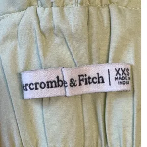 Abercrombie & Fitch Crop Top XXS Green Ruffle Sleeveless Elastic Hem thumbnail 5