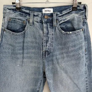 Pistola Denim Blue Jeans Sz 27 Distress Raw Hem Capsule VSCO Girl Straight thumbnail 5