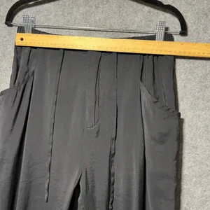 Elodie Black Jogger Pants‎ Elastic Waist Zipper Drawstring Pockets Size M thumbnail 2