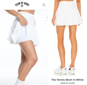 Year of Ours Women’s The Tennis Skort Athletic Skirt White Small Elastic Waist thumbnail 7
