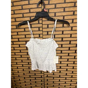 Free Assembly White Floral Smocked Tank Top‎ Size Medium thumbnail 2