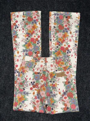 Free People x Wrangler Floral Print High Rise Bootcut Jeans 26 x 34 Western Boho thumbnail 2