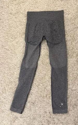 Girls' Seamless High-Waist Gray Leggings B thumbnail 1
