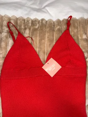 Miss Lola red knit mini dress thumbnail 2