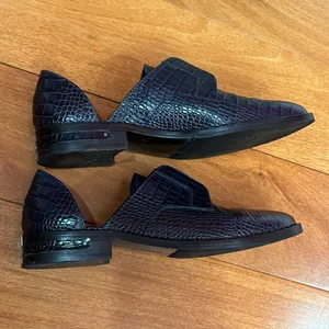 Freda Salvador Croc-Embossed studs Laceless Wear D'Orsay Oxford‎ Flats size 7 thumbnail 7