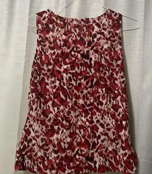 212 Collection Medium Red, Black, Gray, and White blouse. Red thumbnail 5