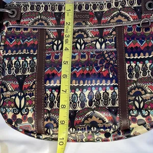 Boho artist circle tribal shoulder crossbody strap multi pocket zipper purse thumbnail 9