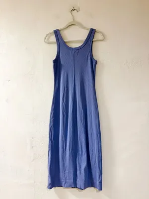 Everlane Organic Cotton Tank Rib Midi Dress in Purple Small thumbnail 2