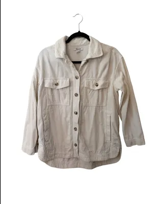 Madewell Corduroy Shirt Jacket Shacket Ivory S thumbnail 4