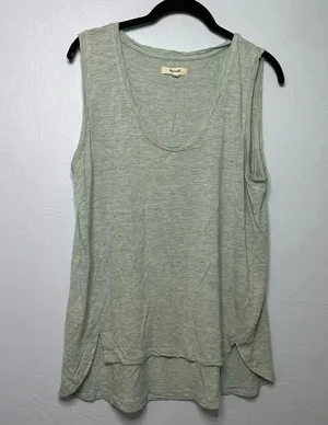 Madewell Tank Size Large Green Viscose Sleeveless thumbnail 1