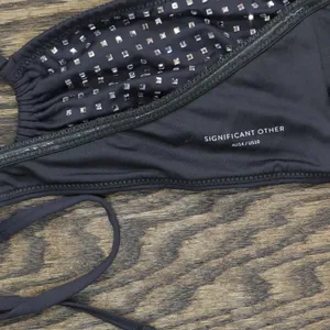 Significant Other Womens Niah Embellished Bikini Top SN2414T-F1 Charcoal Gray 10 thumbnail 5