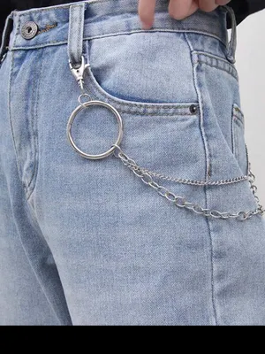 Black Grommet Belt with Silver Chain Accent New thumbnail 8