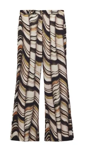 Zara Marble Printed Flare Trouser Pants Women’s Size Medium thumbnail 1