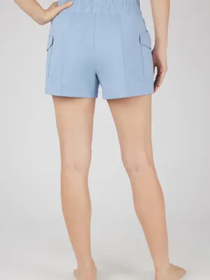 Yogalicious Light Blue Women's Cargo Shorts with Elastic Waist thumbnail 7