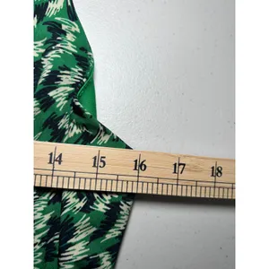 Stitch Fix Kaileigh‎ Rica Green Abstract Cropped Jumpsuit Large Tie Belt Strappy thumbnail 8