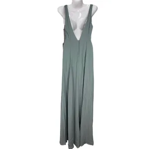Show Me Your Mumu Jenn‎ Maxi Dress in Silver Sage Crisp Blue V Neck| XXS | NWT thumbnail 7