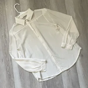 Intimissimi Sheer Buttonup Shirt long sleeve womens Cream (small) minimalist thumbnail 1
