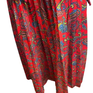 VTG 70s Red Paisley Dagger Collar Midi Dress with Matching Belt M Whimsygoth thumbnail 7