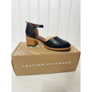 Portland Leather Patina Heeled Mary Jane Black Leather Block Heel Shoes Sz 8 NEW thumbnail 6