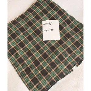 VTG Share Female Plaid Tartan Skirt 40 US/M Green Brown Cotton Mini Skirt Shorts thumbnail 5