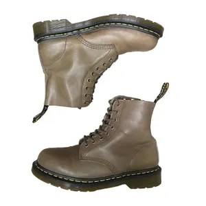 Dr. Martens Taupe Combat Boots 1460 Pascal Leather 8 Eye Women's US‎ 10 UK8 READ thumbnail 4