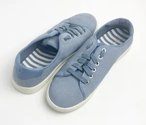 VIONIC Brinley Dusty Blue Suede Orthotic Lace Up Low Top Sneakers 9 Comfy Casual thumbnail 1