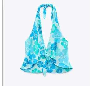 Zara Satin Hawaiian Print Top thumbnail 2