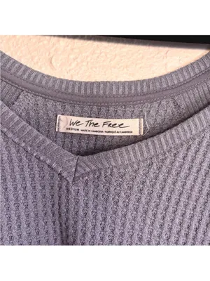Free People Santa Clara grey thermal long sleeve top thumbnail 4