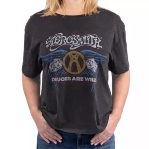 Aerosmith Licensed Deuces are Wild Women's Screen Print Short Sleeve T-Shirt thumbnail 1