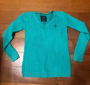 U.S. Polo Assn. Teal Ribbed Sweater thumbnail 1