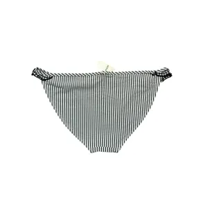 NEW Aerie Bikini Bottoms Women M Seersucker Ruffle Gingham Stripe Gray White thumbnail 2