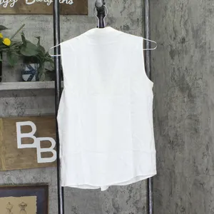 Bar III Womens Pleated Polyester Tank Top 10717600 White S thumbnail 2