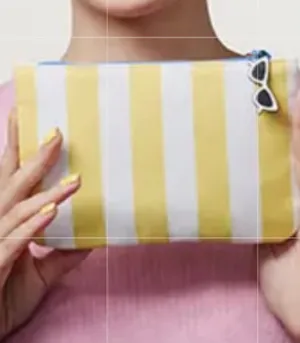 ipsy Ipsy Yellow & White Striped Cosmetic Glam Bag thumbnail 7