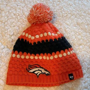 NFL 47 Brand Orange Denver Broncos Beanie Knit Hat thumbnail 2