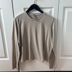Skims Relaxed Fit Long Sleeve Tee in Stone thumbnail 2