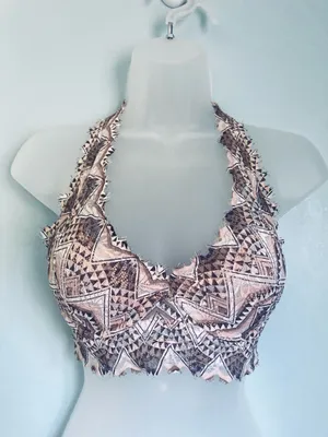 Victoria's Secret Bralette Halter Small Aztec Print Boho Festival thumbnail 1