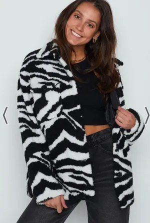 Beginning Boutique Zebra Coat thumbnail 3