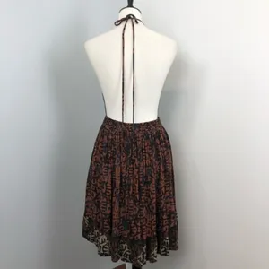 Free People Beach Day Open Back Halter Mini Dress In Black Medium thumbnail 8