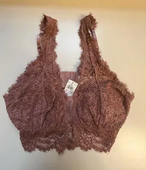 Aerie Rustic Bronze Lace Bralette -sz M thumbnail 1