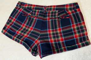Abercrombie & Fitch Classic Tartan Flannel Cotton Trouser Shorts Size 8 thumbnail 2