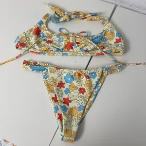 Aurelle Swim Capri Blue Floral Bikini Yellow thumbnail 6