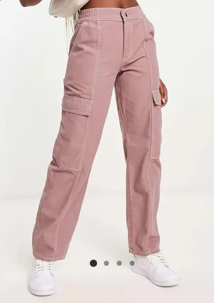 ASOS Pink Cargo Pants thumbnail 1