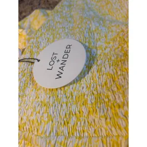 LOST + WANDER Sweet Summer Daze Tiered Halter Midi Dress Yellow BOHO NWT XS thumbnail 4