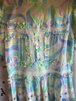 Free People NWT Love & Liberty Pastel Boho Maxi Dress Ruffle Lace Cottagecore Y2K S thumbnail 4
