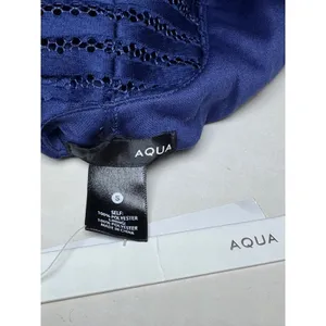 AQUA Navy Blue Lace Fit and Flare Dress Size S thumbnail 10