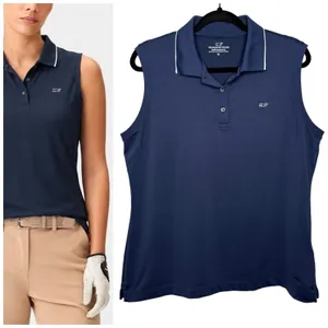 Vineyard Vines Performance Polo Shirt Size M Blue Sleeveless Tank Golf Tennis thumbnail 2